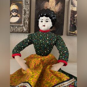 Porcelain China Head Doll – Handmade Cloth‎ Body & Vintage Dress